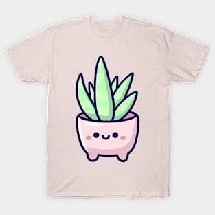 Cute Kawaii Cactus in a Pot with a Smiley | Kawaii Illustration | Kawaii Cute Plant T-Shirt